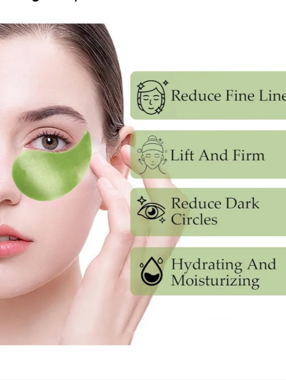 Avocado Eye Mask, Under Eye Patches for Puffy Eyes and Dark Circles, 60 Pcs